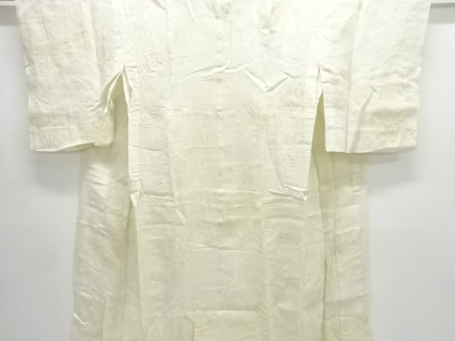 JAPANESE KIMONO / ANTIQUE HONMA SUKASHI WOVEN FLORAL PATTERN JUBAN